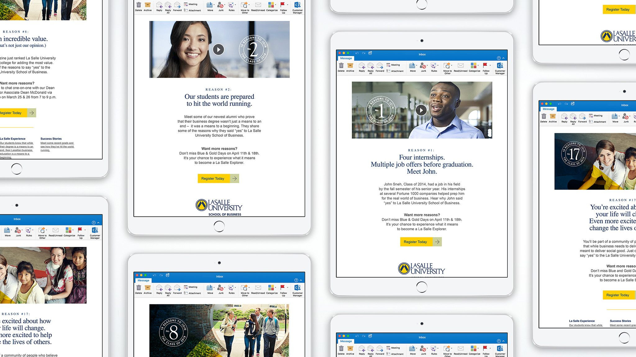 La Salle University School of Business email campaign