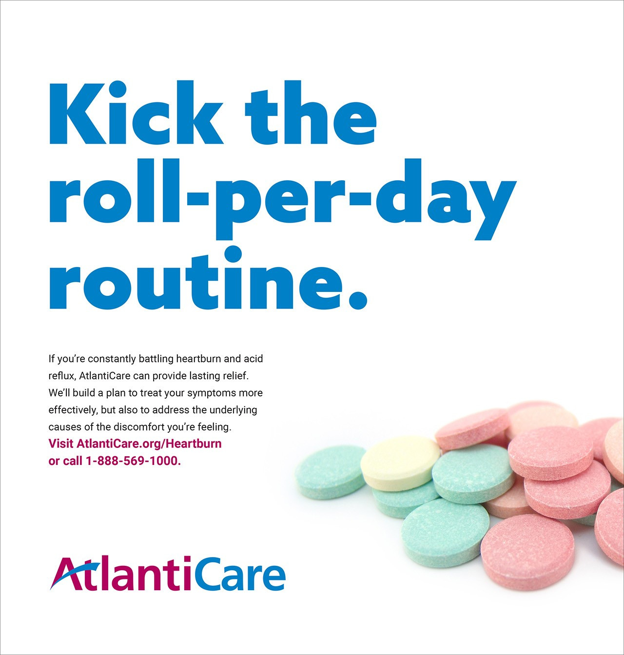 AtlantiCare Heartburn print ad