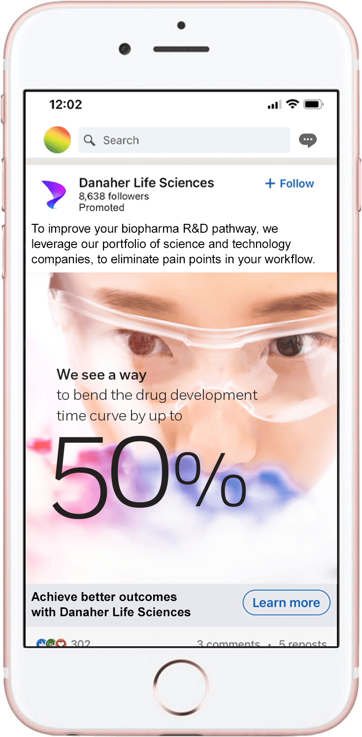 Danaher Life Sciences social media campaign ad