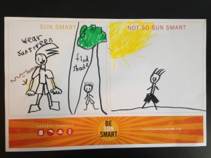 Summer campers  explained what is means to be sun smart through a drawing activity. 
